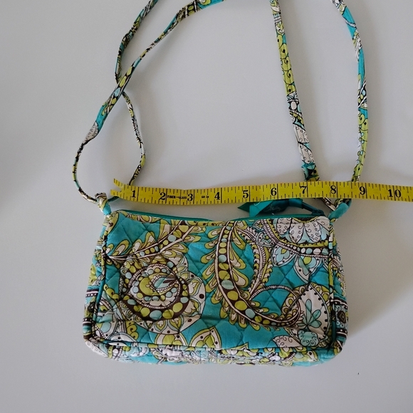 Vera Bradley Mini Cross Body Shoulder Bag Blue Green Floral Size Small - Picture 9 of 10